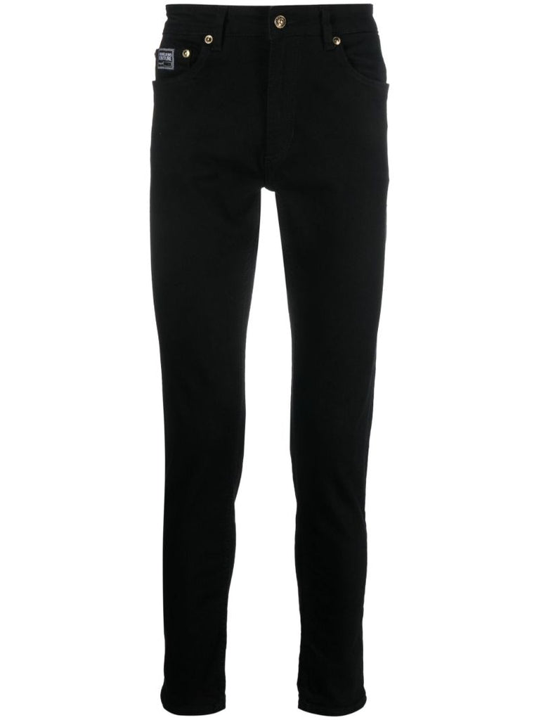 Black Logo-patch Skinny Jeans