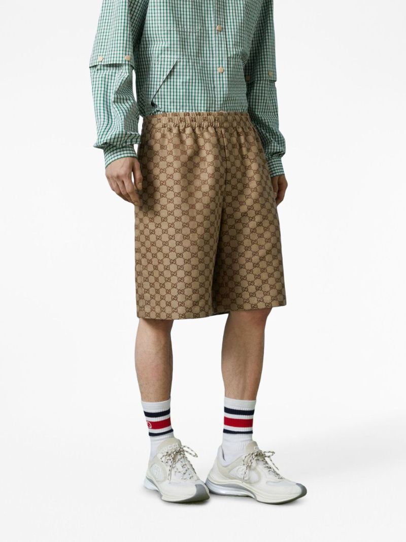 Brown Gg Supreme Linen Shorts