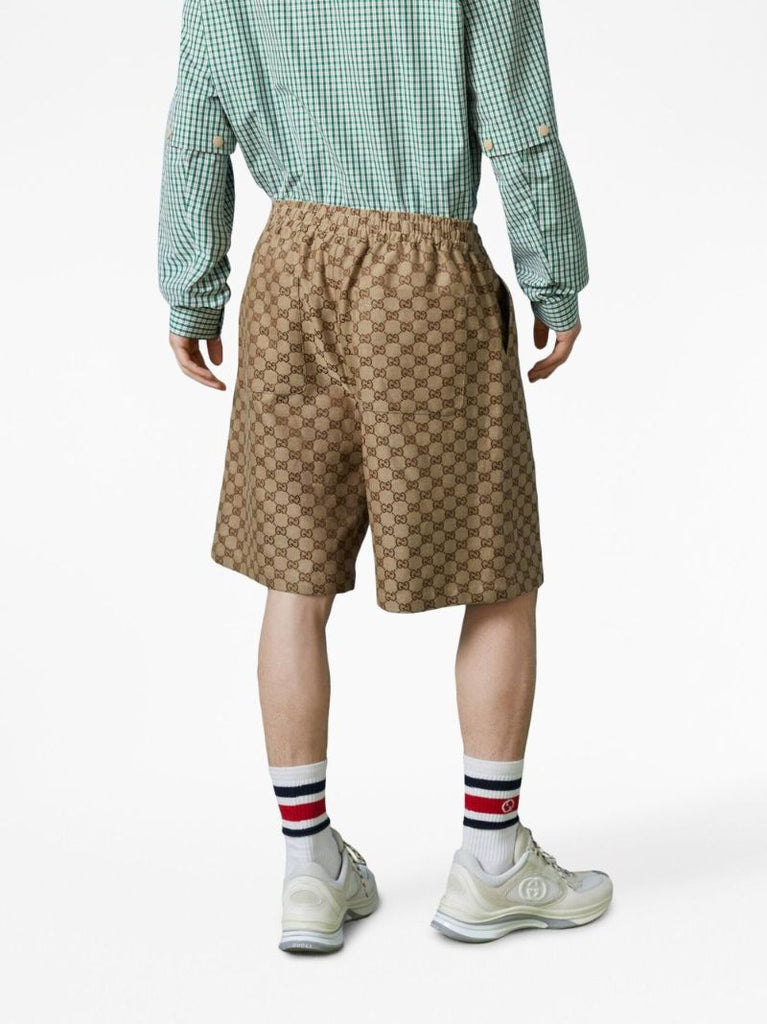 Brown Gg Supreme Linen Shorts