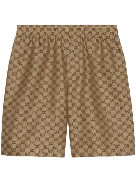Brown Gg Supreme Linen Shorts