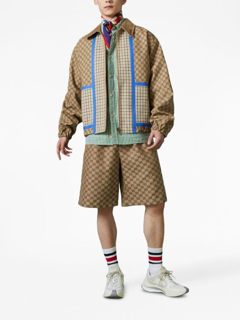 Brown Gg Supreme Linen Shorts