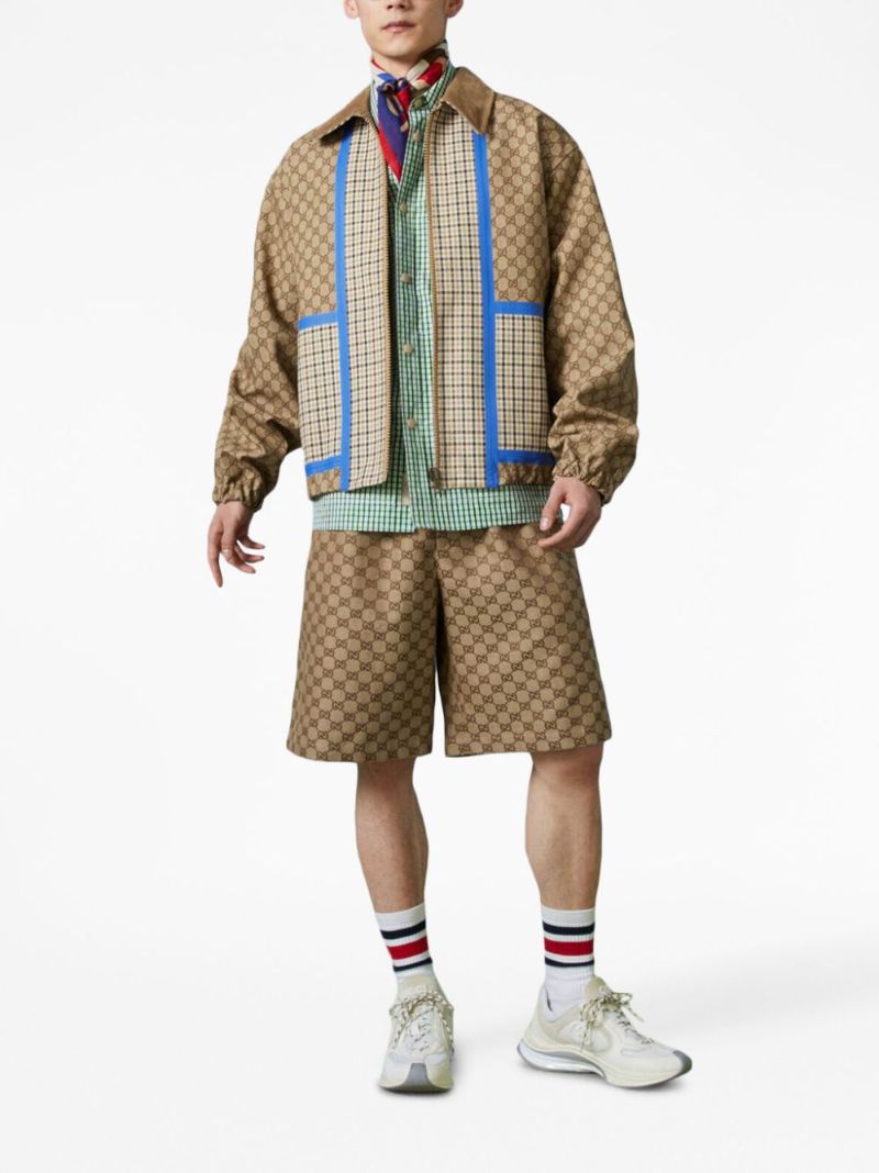Brown Gg Supreme Linen Shorts
