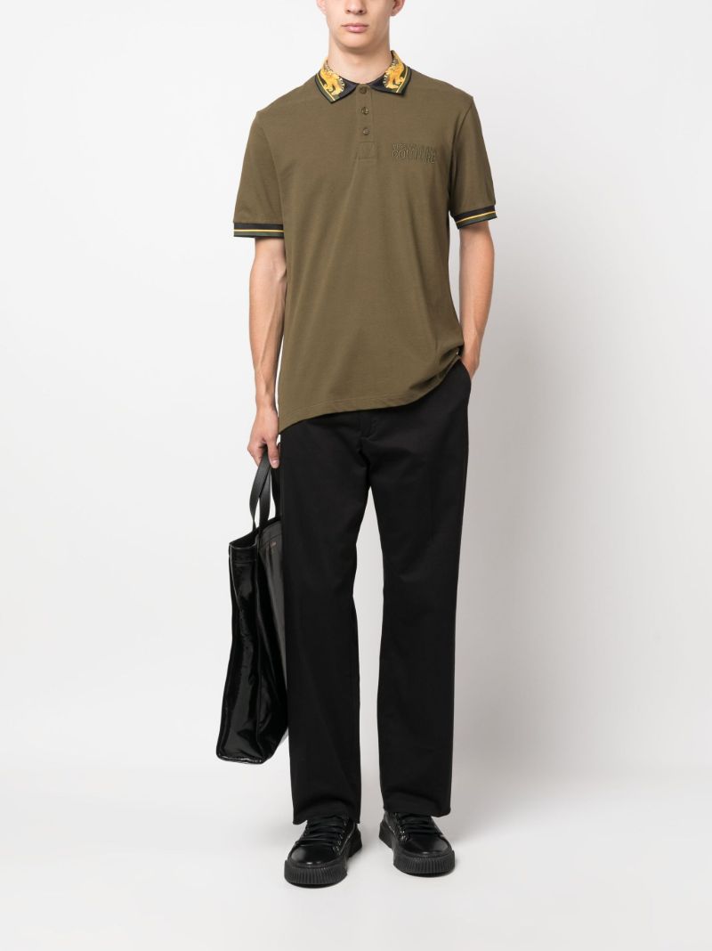 Green Logo-embroidered Polo Shirt