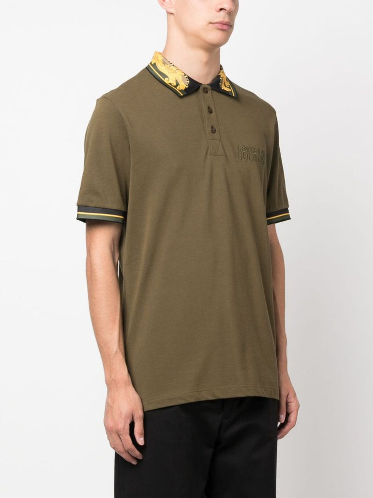 Green Logo-embroidered Polo Shirt