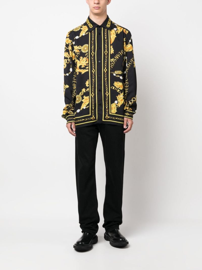 Black Barocco-print Shirt