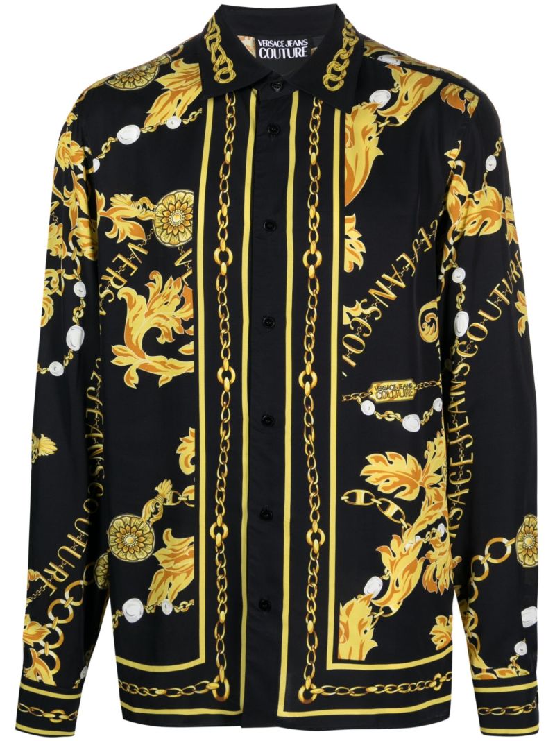Black Barocco-print Shirt