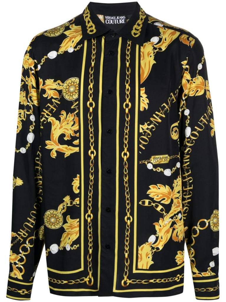 Black Barocco-print Shirt