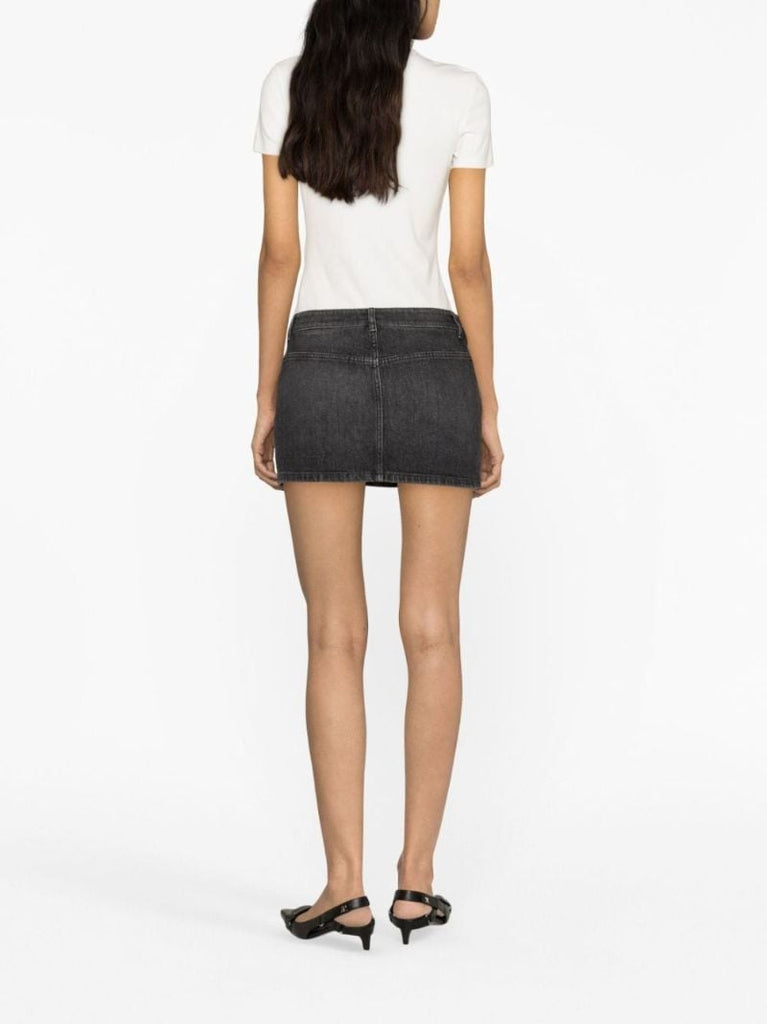 Black De-ron-s2 Denim Mini Skirt