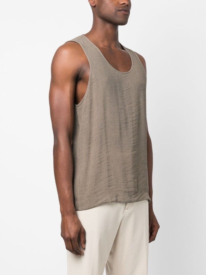 Green Scoop Neck Tank Top