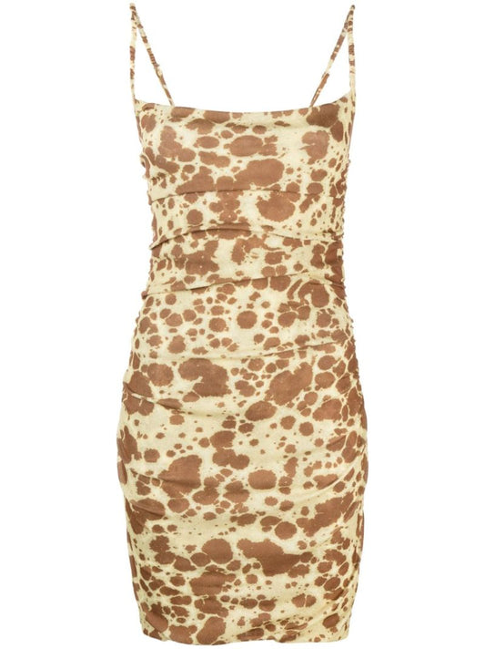 Yellow Adie Tie-dye Mini Dress