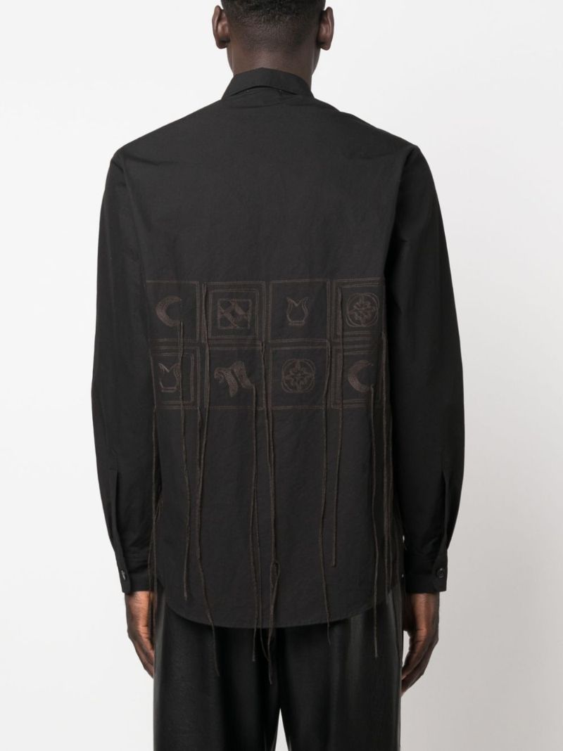 Black Embroidered Cotton Shirt