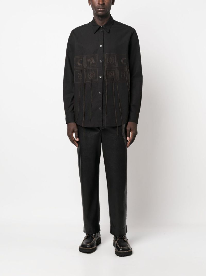 Black Embroidered Cotton Shirt