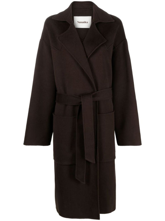 Brown Belted Wool Coat