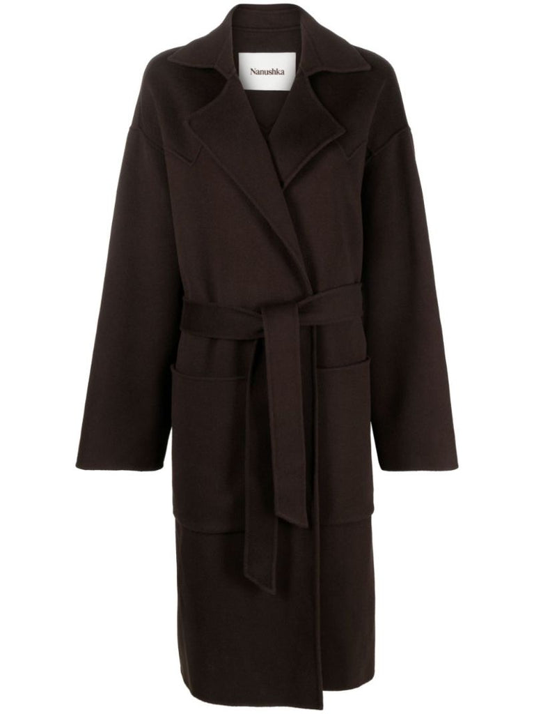 Brown Belted Wool Coat