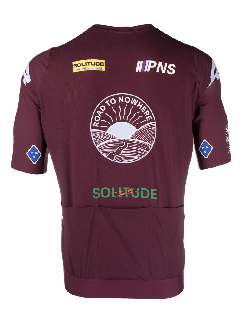 Purple Solitude Logo Print Cycling Top