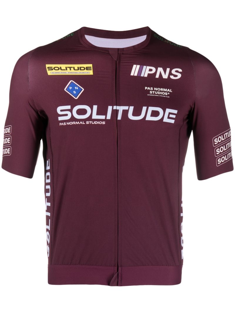 Purple Solitude Logo Print Cycling Top