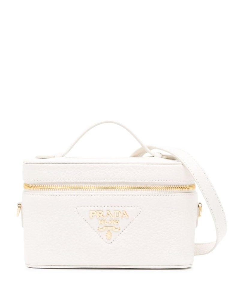 White Logo Plaque Saffiano Mini Bag