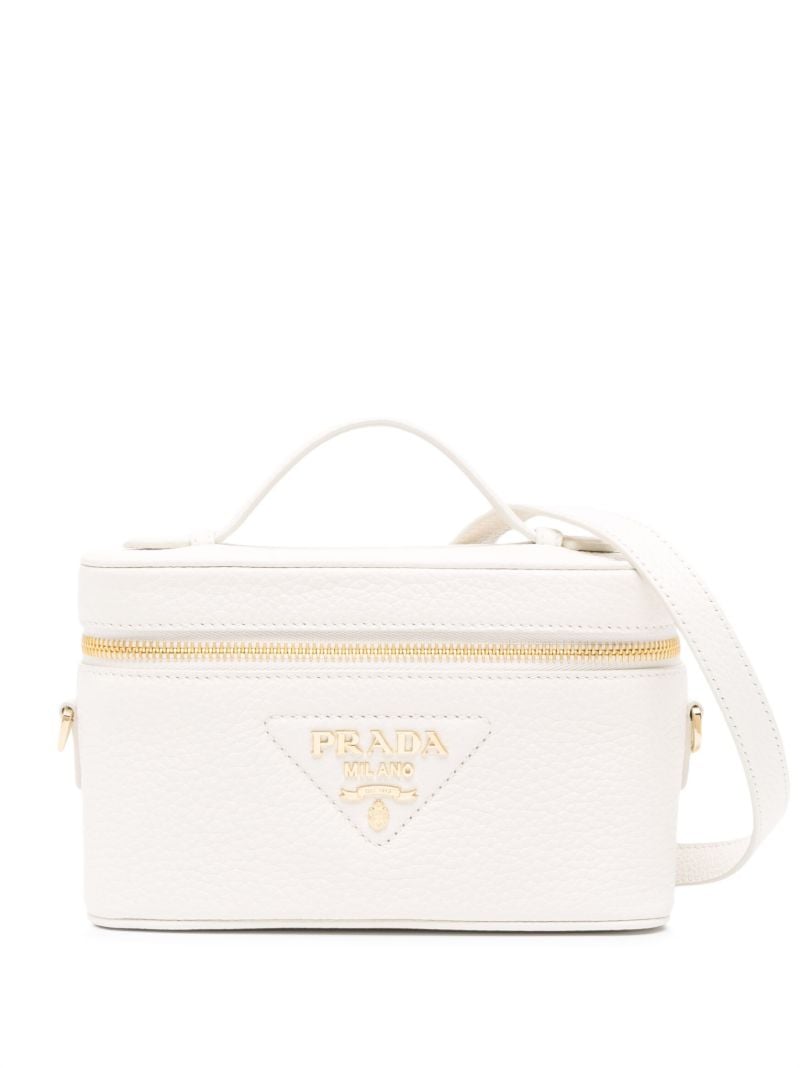 White Logo Plaque Saffiano Mini Bag