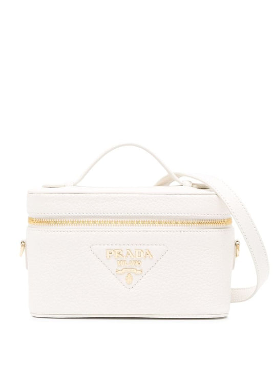 White Logo Plaque Saffiano Mini Bag