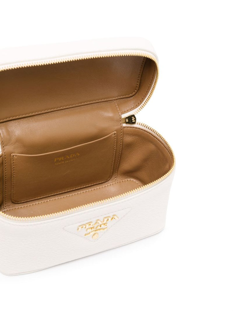 White Logo Plaque Saffiano Mini Bag