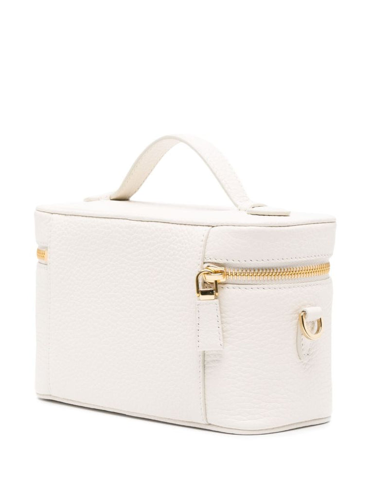 White Logo Plaque Saffiano Mini Bag