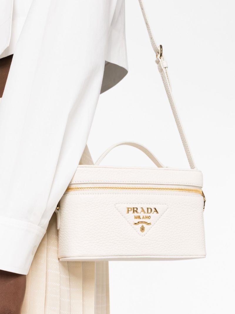 White Logo Plaque Saffiano Mini Bag