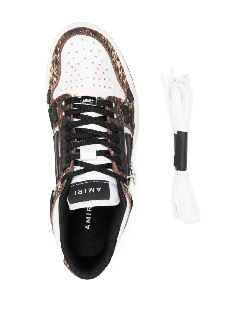 White Skel Leopard Print Sneakers