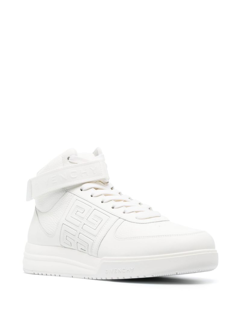 White G4 High-top Leather Sneakers