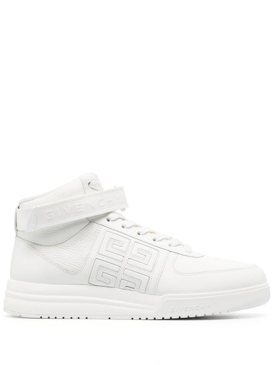 White G4 High-top Leather Sneakers