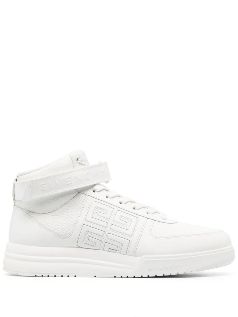 White G4 High-top Leather Sneakers