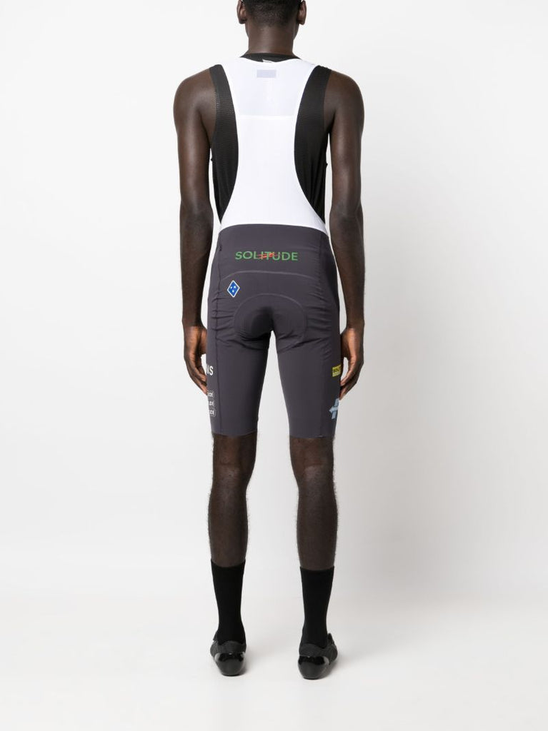 Grey Solitude Logo Print Bib