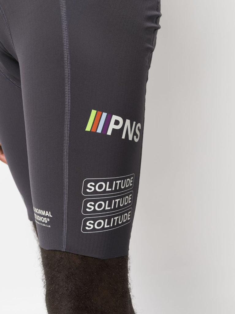 Grey Solitude Logo Print Bib