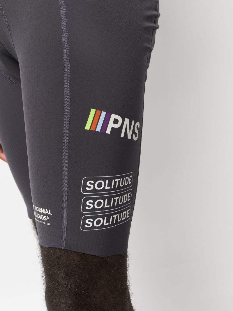 Grey Solitude Logo Print Bib