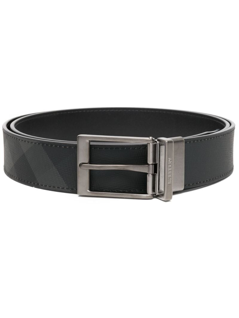 Black Core Louis 35 Reversible Checked Leather Belt