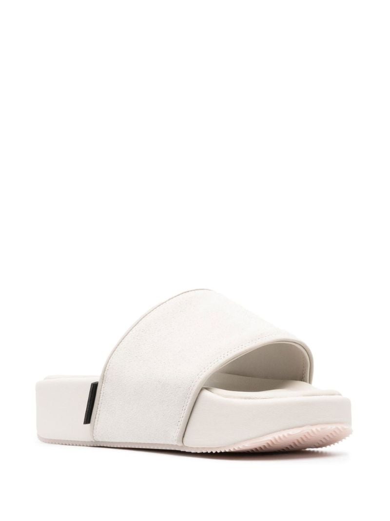 Grey Slip-on Leather Slides
