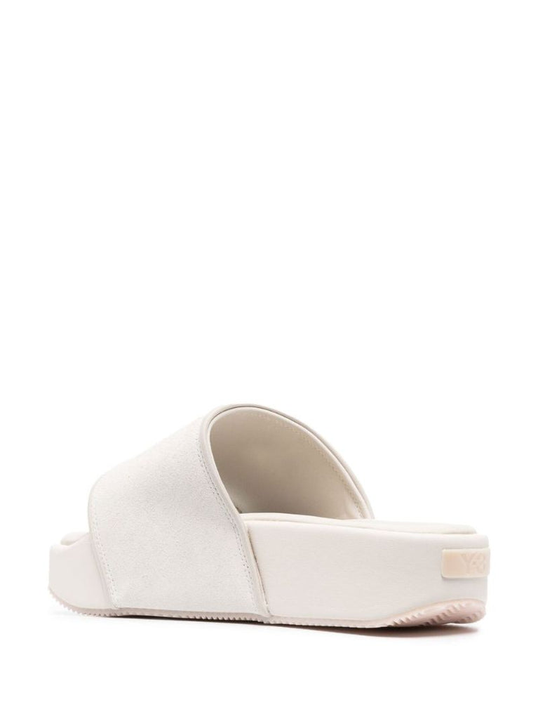 Grey Slip-on Leather Slides