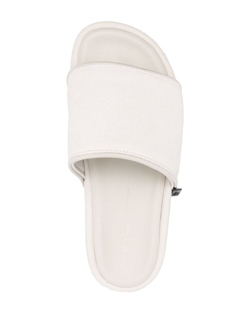 Grey Slip-on Leather Slides