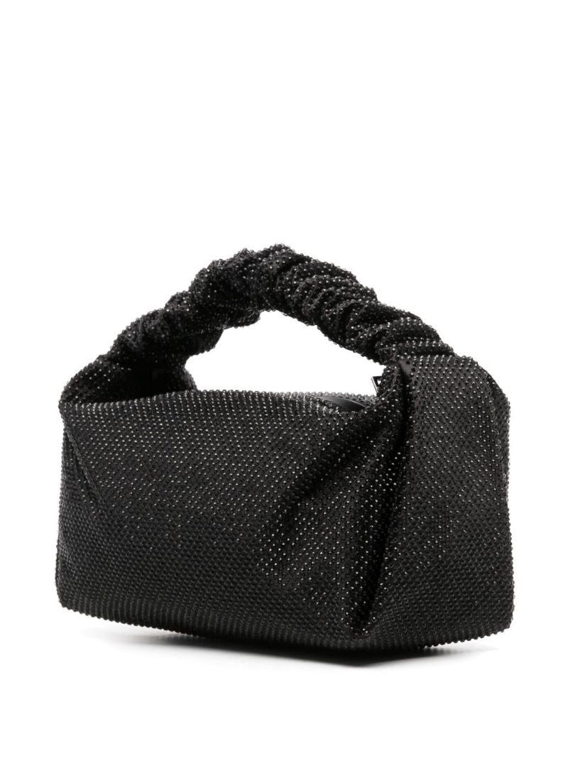 Black Scrunchie Crystal Mini Bag