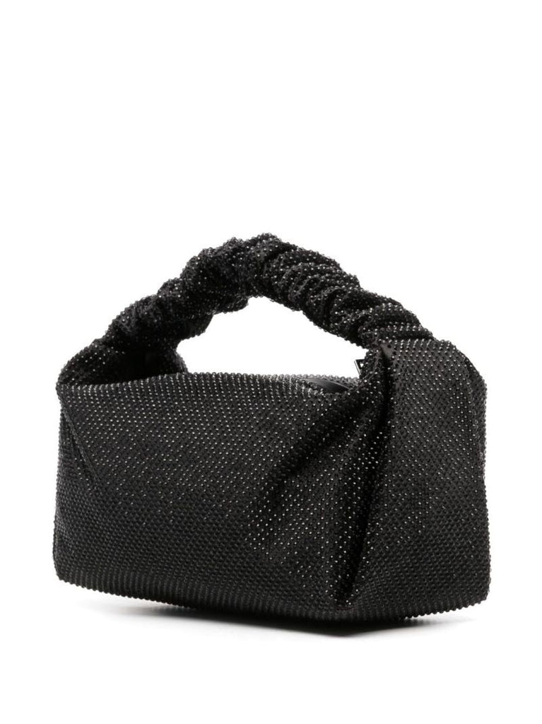 Black Scrunchie Crystal Mini Bag