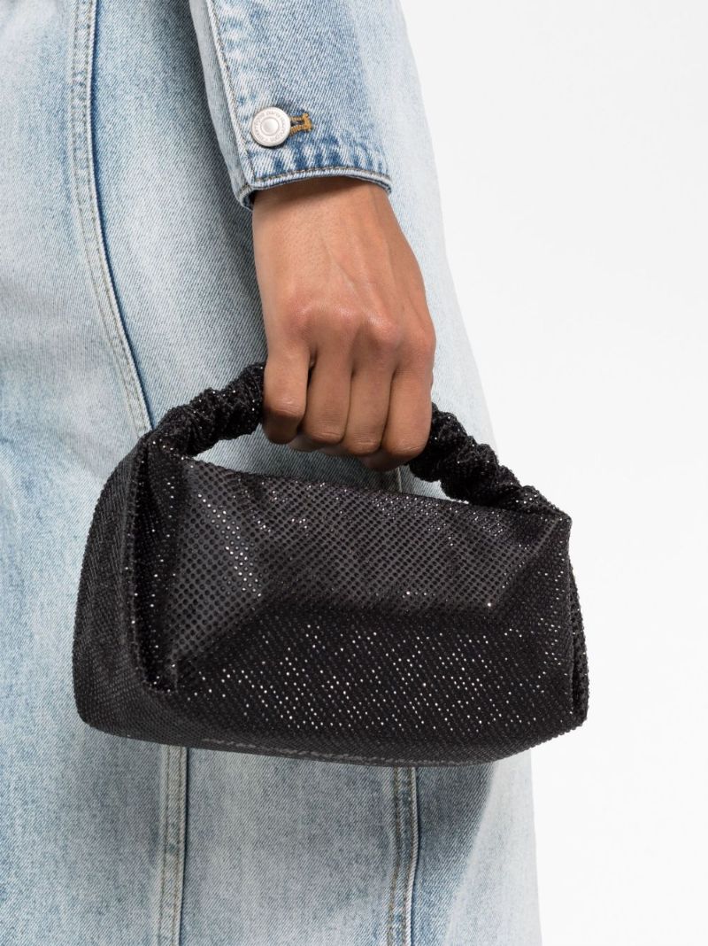 Black Scrunchie Crystal Mini Bag