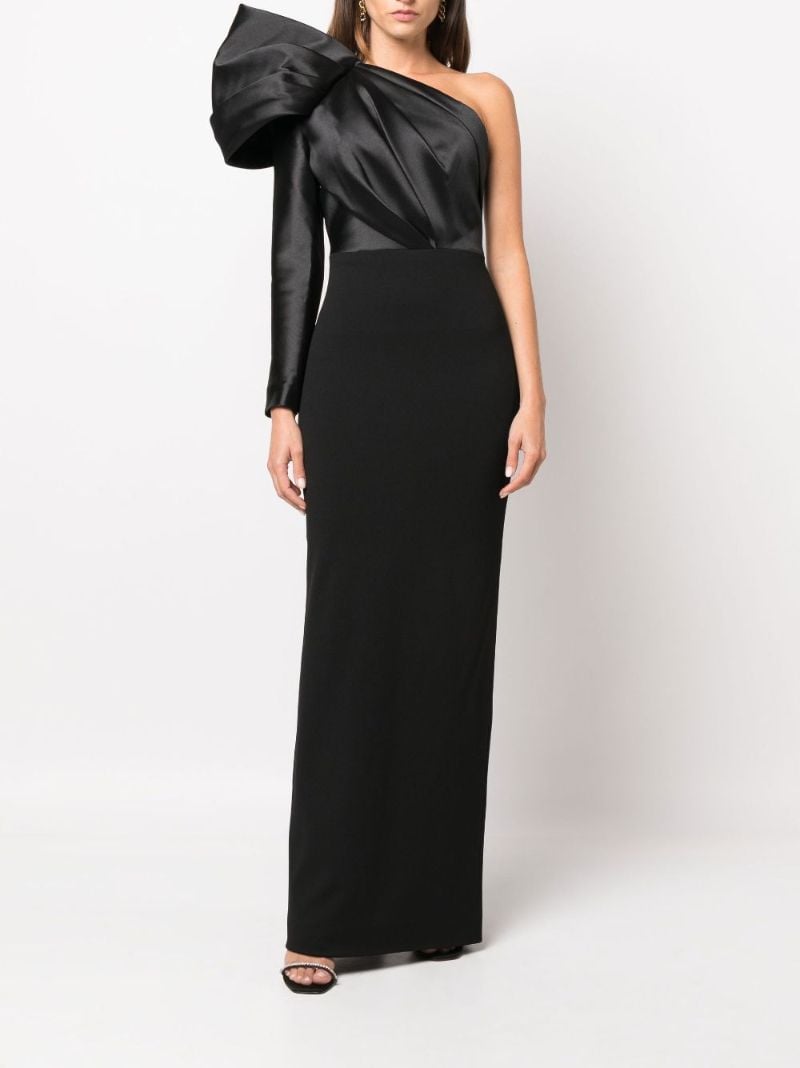 Black Lexi Asymmetric Bow Detail Maxi Dress