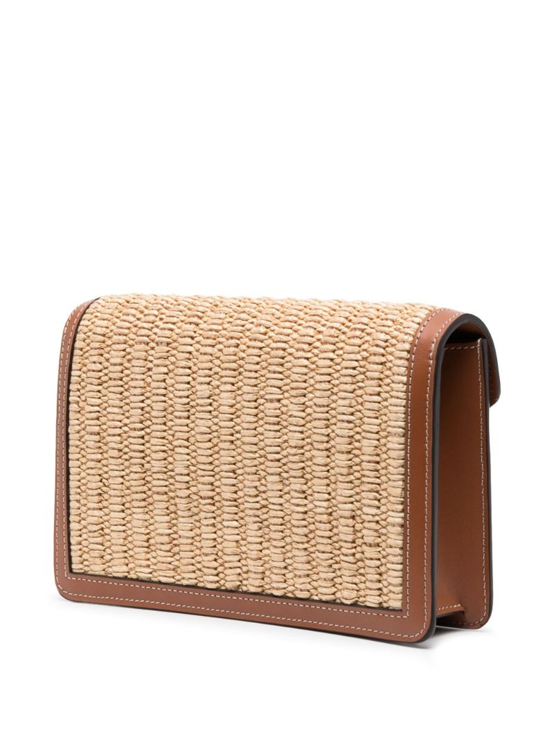 Brown Triomphe Raffia Shoulder Bag