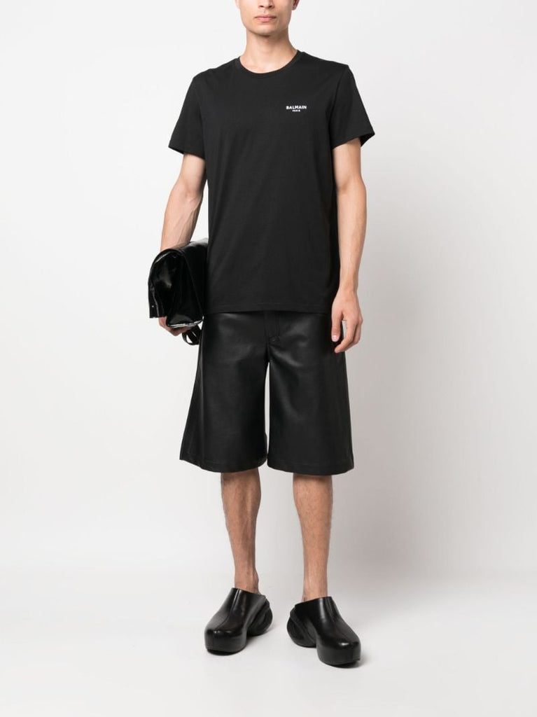 Flocked Logo Cotton T-shirt