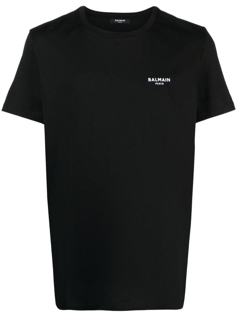 Flocked Logo Cotton T-shirt