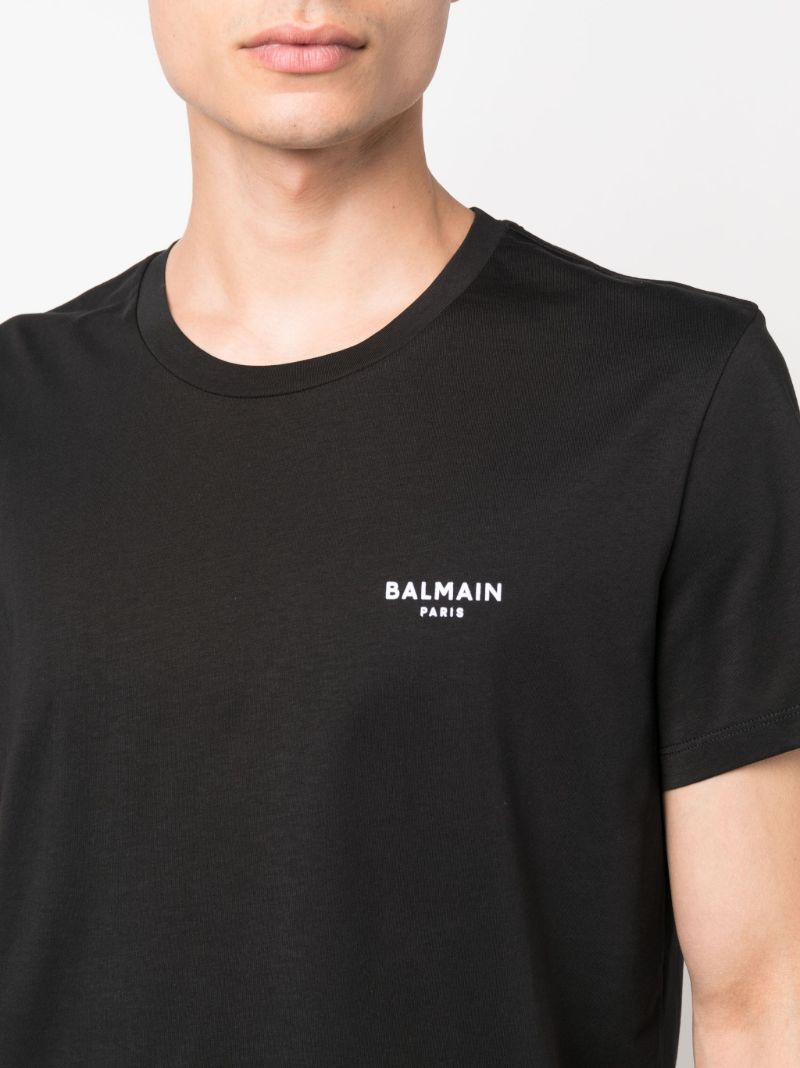 Flocked Logo Cotton T-shirt