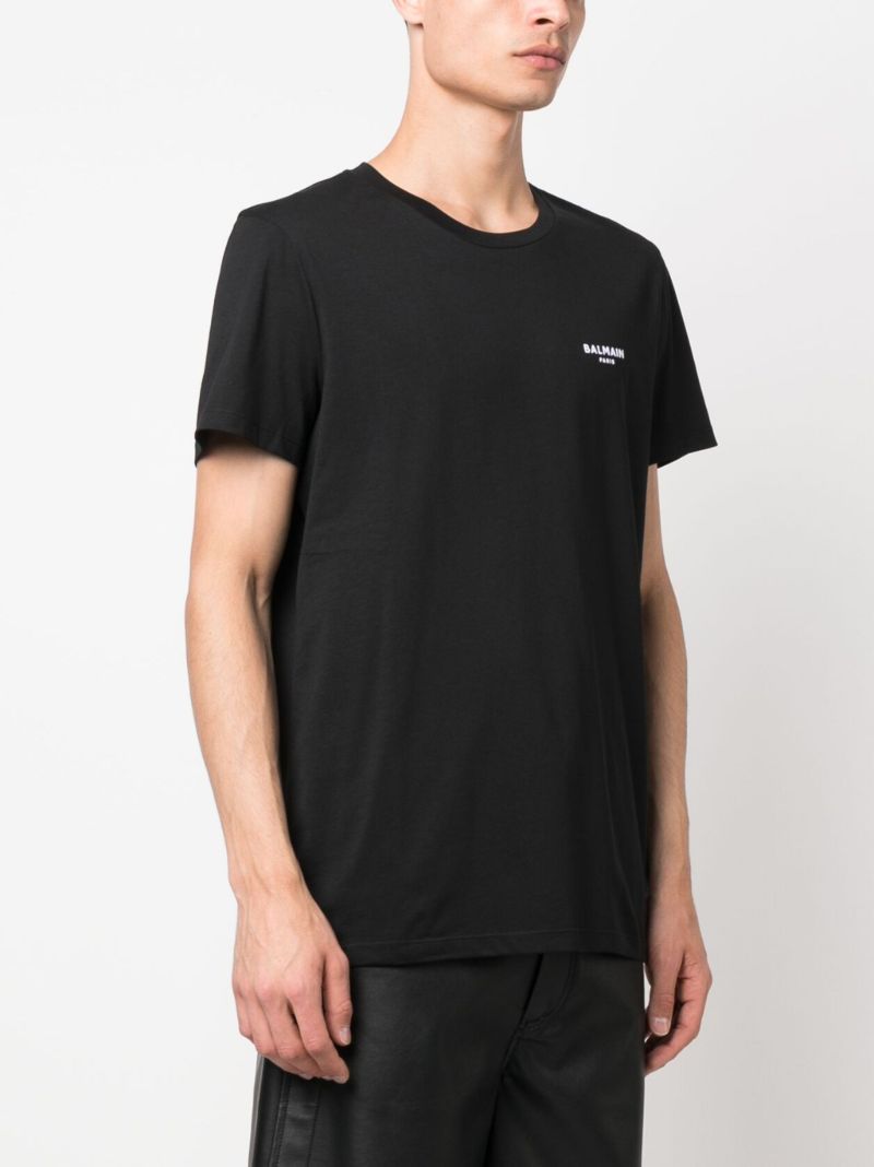 Flocked Logo Cotton T-shirt