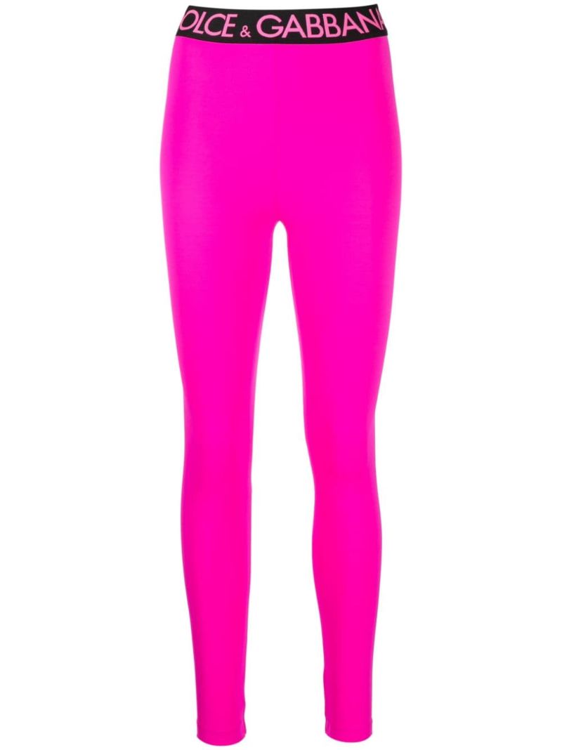 Pink Logo Jacquard Leggings