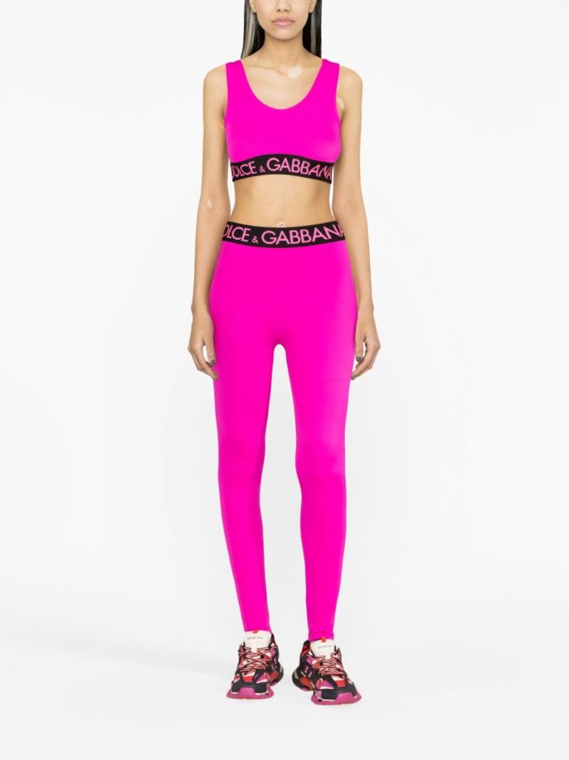 Pink Logo Jacquard Leggings