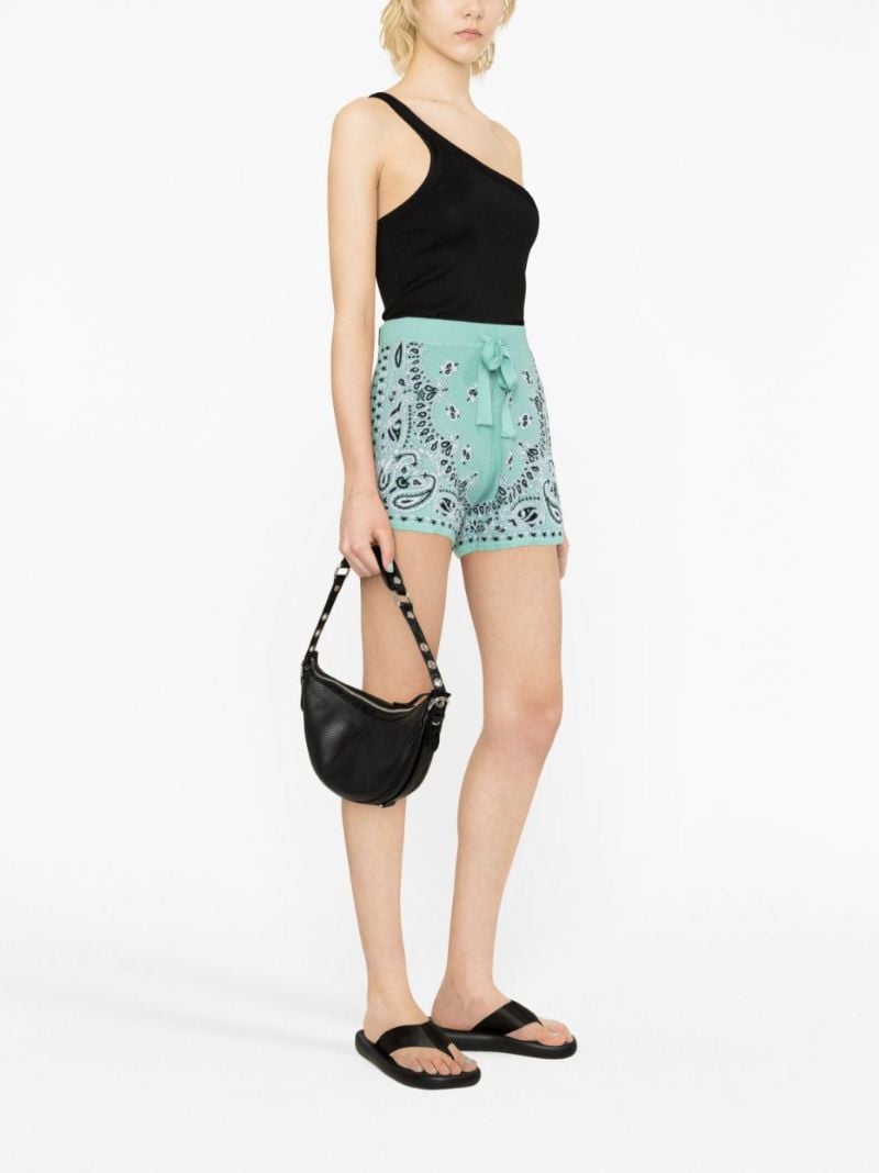 Green Bandana-intarsia Knitted Shorts