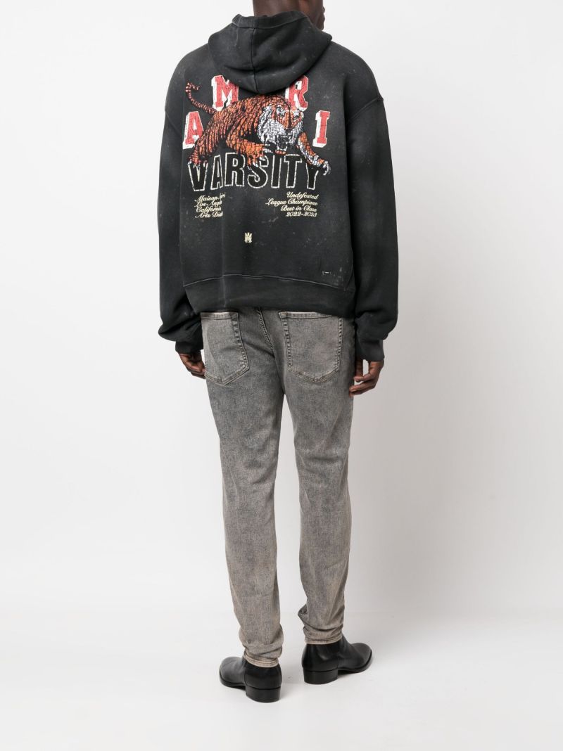 Black Vintage Tiger Cotton Hoodie